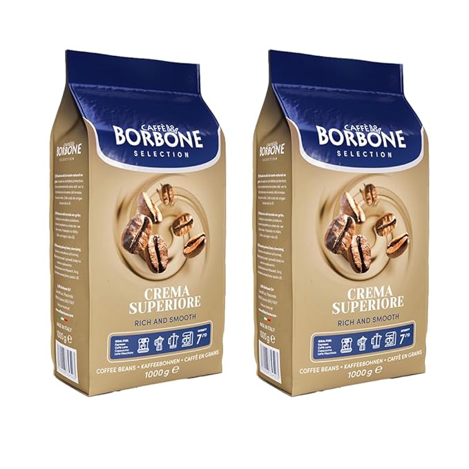 Caffe Borbone, Whole Bean Coffee Blend, Crema Superiore, Medium Roast, Roasted and Freshly Packaged