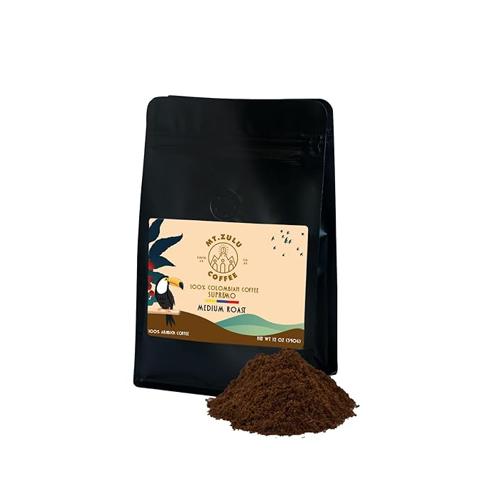 Premium Gourmet Colombian Coffee ??Ground, 100% Arabica, Medium Roast, Balanced & Smooth Taste ??12