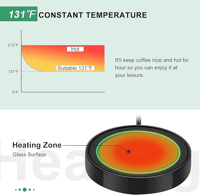 Coffee Mug Warmer with Automatic Gravity Switch,Electric Beverage Warmers for Office Home Desk Use