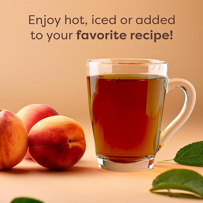 Waka Instant Black Tea Mix, Peach Flavored - 100% Tea Leaves, No Additives, Unsweetened Tea Powder