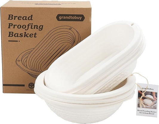 6pcs Round and Oval Pulp Bread Proofing Basket Sourdough Banneton Brotform Bread Baking Supply with