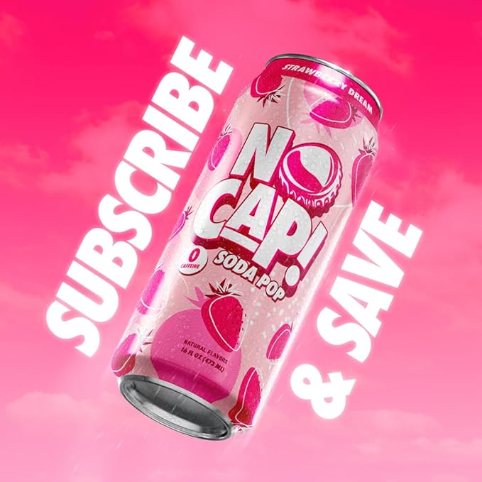 No Cap! Healthy Soda Drinks For Kids, Teenagers & Adults, Natural Flavors, Zero Sugar, Zero