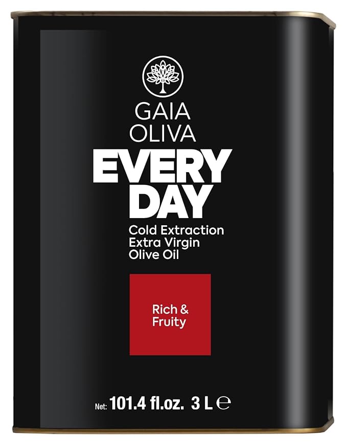 Gaia Oliva Everyday Extra Virgin Olive Oil, Cold Pressed, Single Origin, Kosher, Delicate, Smooth