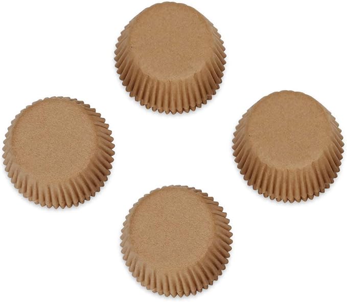 Gifbera Natural Mini Cupcake Liners Odorless Greaseproof Paper Muffin Baking Cups 300-Count