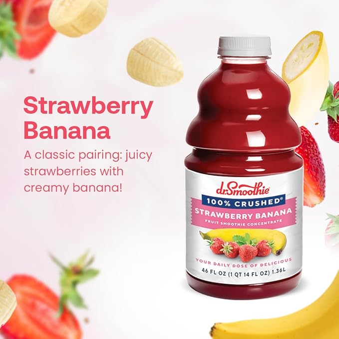 Dr. Smoothie 100% Crushed Strawberry Banana ??No Added Sugar, Made with Real Fruits/Fruit Juice