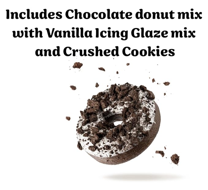 Rabbit Creek Cookies and Cream Donuts Mix ??With Vanilla Icing Glaze and Crushed Cookies Included