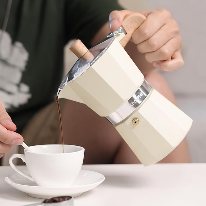 Sivaphe Aluminum Moka Pot 9 Espresso Cups, Percolator Espresso and Coffee Maker, Portable Stovetop