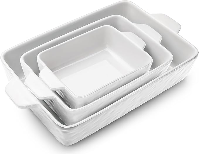 Casserole Dishes for Oven, Ceramic Baking Dishes, Lasagna Pan with Handles, Porcelain Baking Pan
