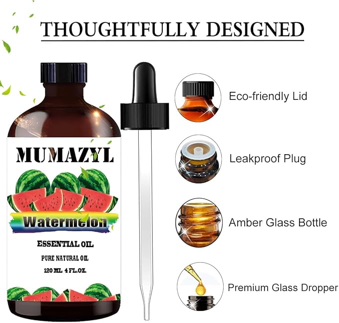 Watermelon Essential Oil, Watermelon Oil 4 Fl Oz 120ML for Diffuser Humidifier Yoga Cleaning DIY