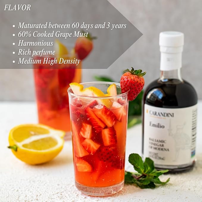 Carandini Emilio Silver Balsamic Vinegar of Modena PGI & Bianca Sweet White Vinegar Combo Set