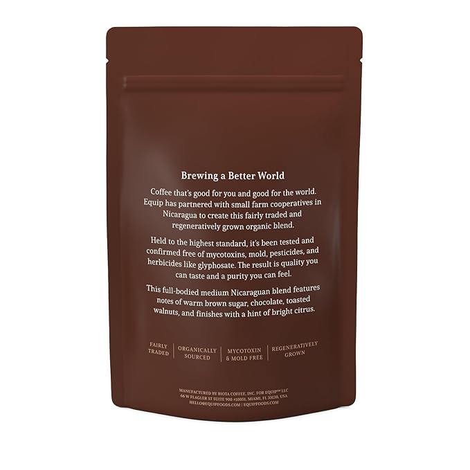 Equip Foods Clean Coffee | Gold Standard, Certified Organic, Fair Trade, Regenerative | Medium