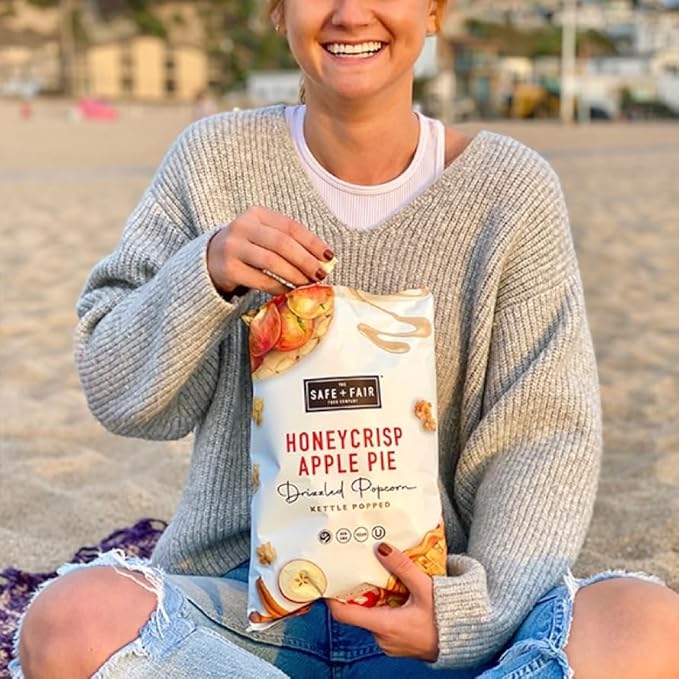 Safe + Fair Plant-Based Gourmet Apple Pie Flavored Popcorn - Honeycrisp Apple Pie Drizzled Kettle