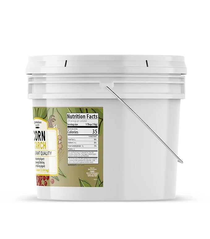 Unpretentious Corn Starch, 1 Gallon, Resealable Bucket, Thickening Agent, For Bulk Baking &