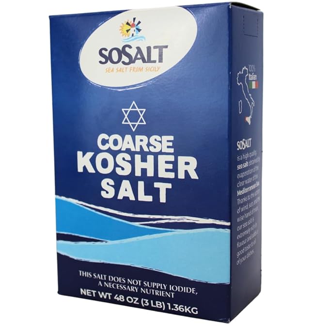 SOSALT DAL MARE DI TRAPANI Kosher Certified Coarse Sea Salt from Trapani, Sicily, Naturally Farmed