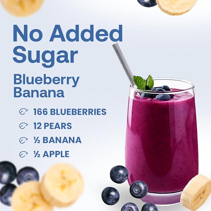 Dr. Smoothie 100% Crushed Blueberry Banana ??No Added Sugar, Made with Real Fruits/Fruit Juice