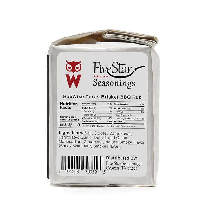 RubWise Texas Style BBQ Brisket Rub (1lb) | Barbecue Rubs & Spices for Smoking and Grilling | Beef