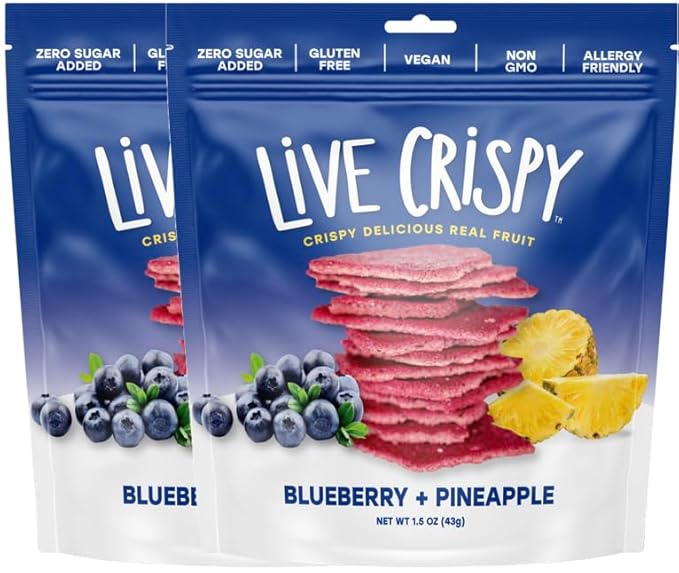 Live Crispy Fruit Chips - Pineapple-Powered Snack Packed with 100% Natural Fruit