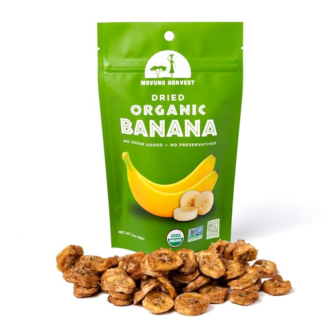 Mavuno Harvest Dried Banana Chips Fruit Snacks | Organic Dried Banana | Healthy Snacks for Kids &