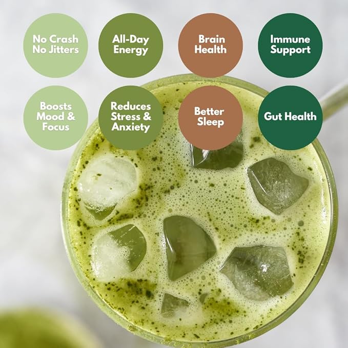 Cuppa Healthy Mushroom Matcha with Lion's Mane & Ashwagandha for All Day Energy & Focus - No Crash