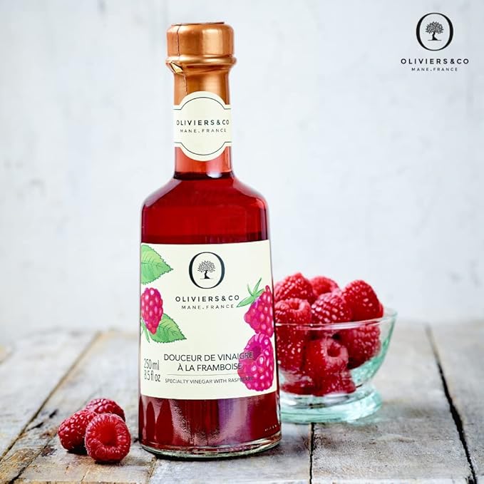 Raspberry Vinegar by Oliviers & Co | Sweet & Tangy Fruit Vinegar from Portugal | Perfect for Duck