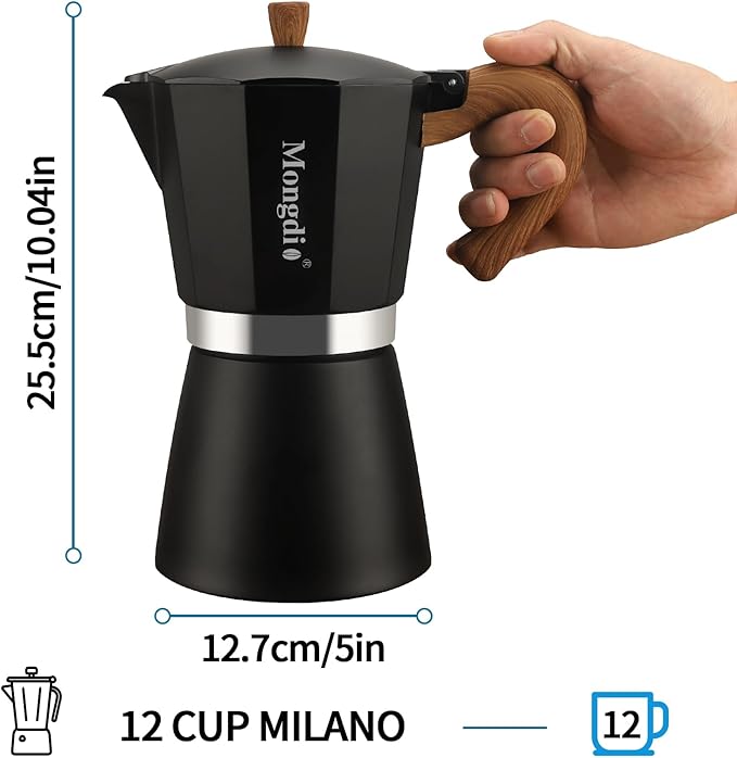 Mongdio Stovetop Espresso Maker Moka Pot, Cuban Coffee Maker Stove top coffee maker Moka Italian