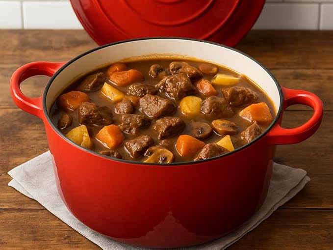 Hamilton Beach 3-Quart Enameled Cast Iron Dutch Oven with Lid | Heavy-Duty Pot for Braising