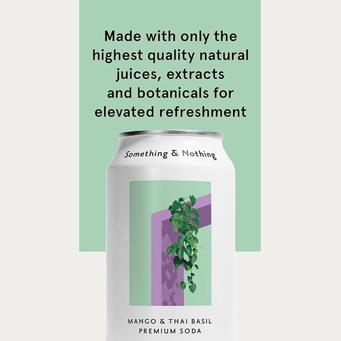 Something & Nothing Mango & Thai Basil Flavored Sparkling Water | Lightly Carbonated & Full of