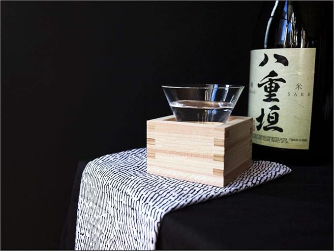 JapanBargain 3323x2, Wooden Sake Cups Masu Japanese Hinoki Wood Saki Cup Box Made in Japan, Plain