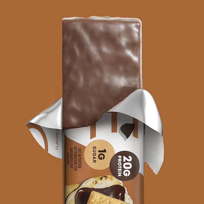 ONE Protein Bars, Smores, Gluten Free with 20g Protein and 1g Sugar, Pantry Staples, 2.12 oz (12