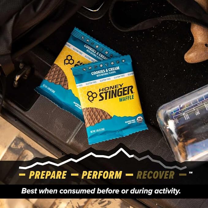 Honey Stinger Organic Gluten Free Cookies & Cream Waffle, Energy Stroopwafel for Exercise