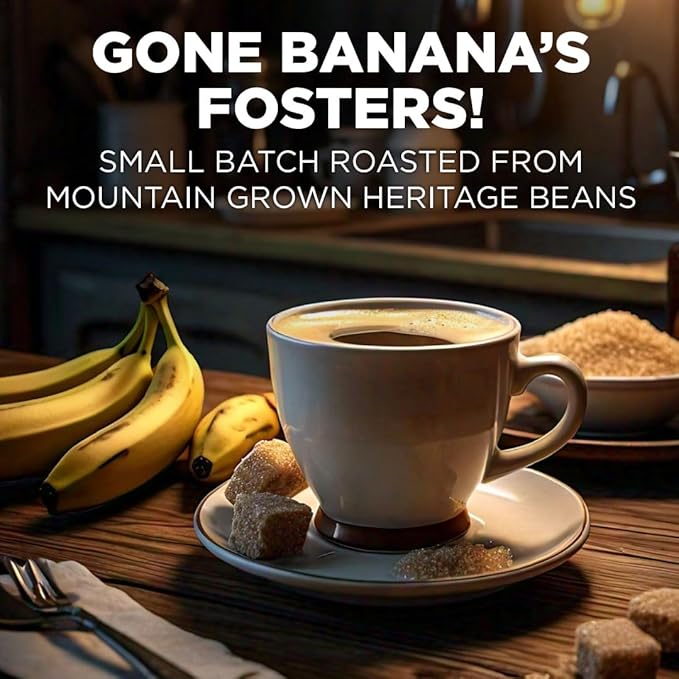 Maud's Banana Flavored Coffee Pods, 50 ct, Medium Roast Flavored Coffee in Recyclable Single Serve