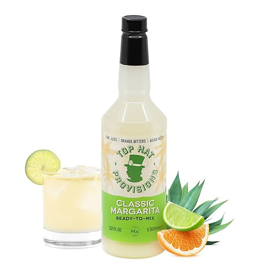 Top Hat Classic Agave Lime Margarita Mix - Handcrafted with Agave Nectar & Natural Lime Juice