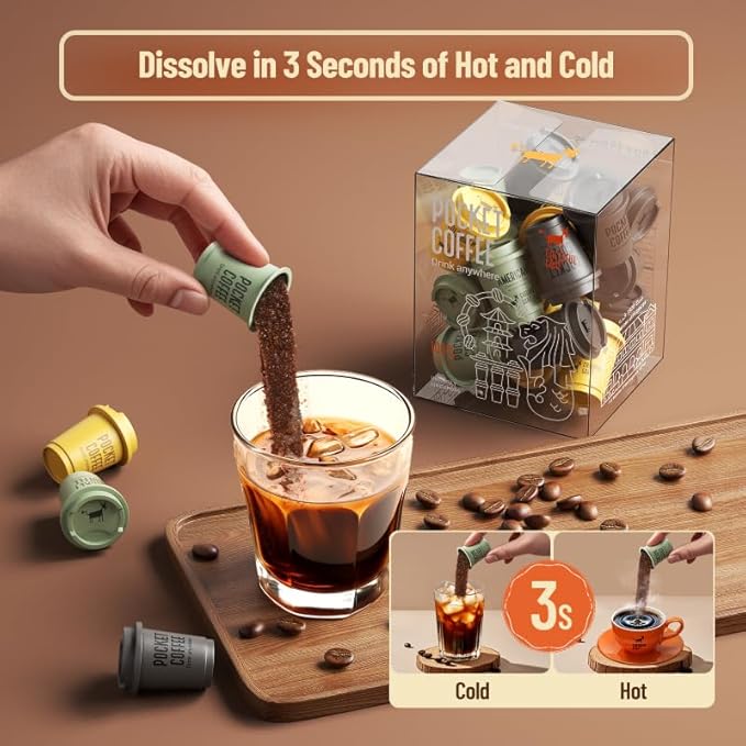CheerfulGoat Instant Cold Brew Coffee – Speciality Javy Coffee Extract 100% Arabica, Freeze-Dried