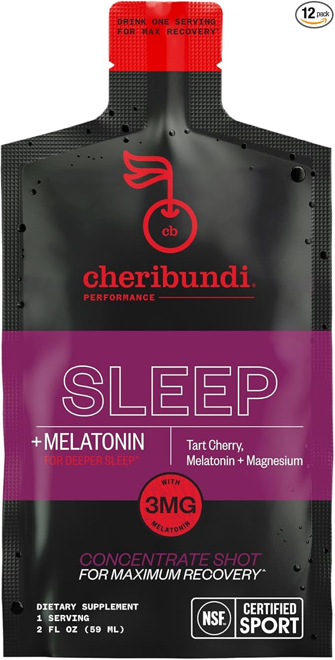 Cheribundi 100% Tart Cherry Juice Sleep Concentrate Grab & Go 2 Fluid Ounce Pouch for Maximum
