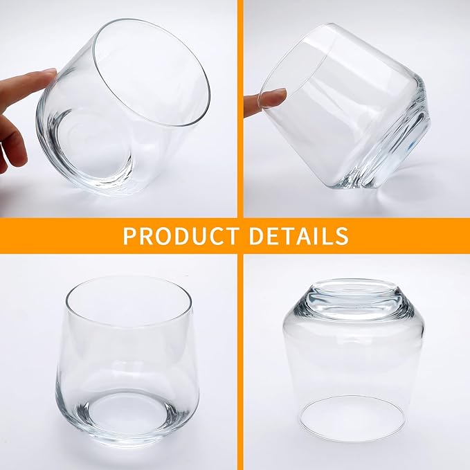 Wine Glasses Set of 12, 13 oz Heavy Base Glasses Drinking Glasses for Scotch, Cocktail, Whiskey and
