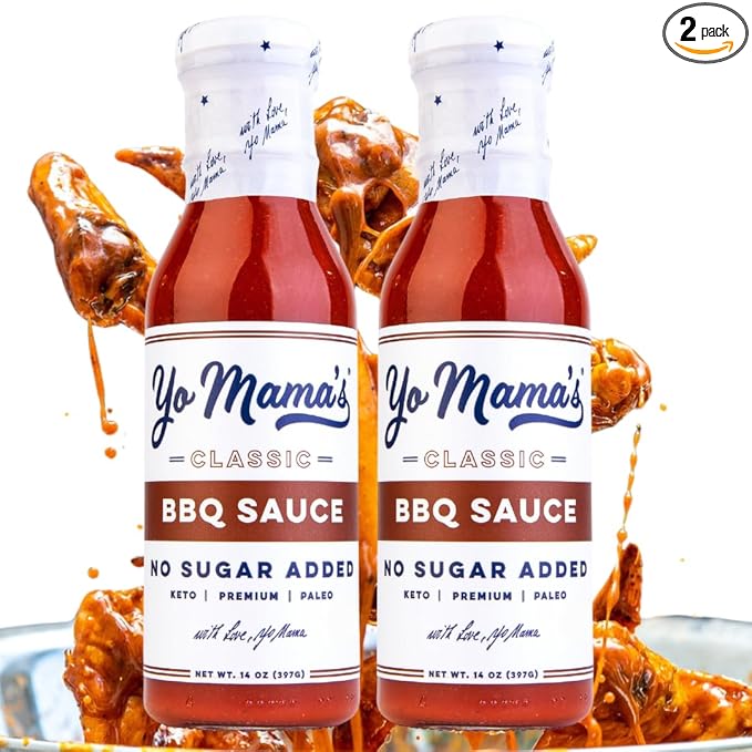 Yo Mama's Foods Keto Barbecue BBQ Sauce ??(Pack of 2) - Vegan, No Sugar Added, Low Carb, Low