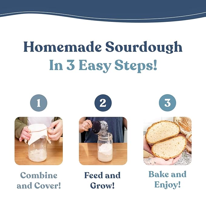 Artisan Sourdough Starter Culture | Dehydrated Starter for Bread Baking | Unbleached Rye Flour |