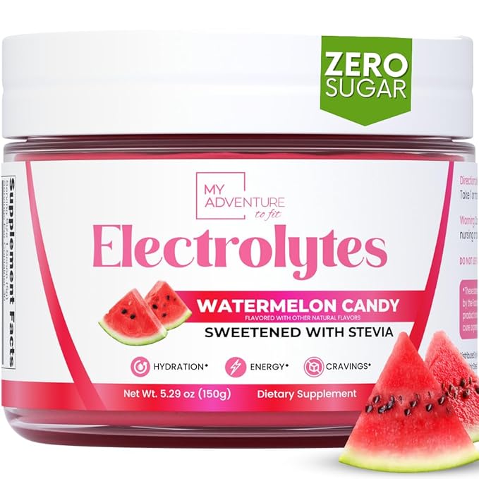 Zero Sugar - Watermelon Candy Electrolytes Powder - Refreshing Hydration - Caffeine Free Energy