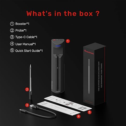 Pro Smart WiFi Wireless Meat Thermometer, Unlimited Range, Improved Stability, Ultra-Thin Probe