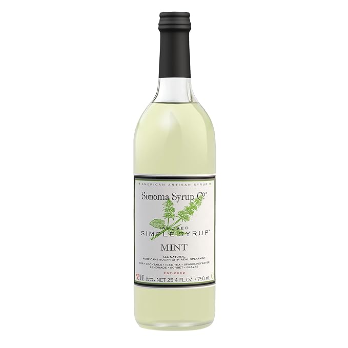 Sonoma Syrup Co. Mint Infused Simple Syrup 25.4 fl oz | for Coffee, Cocktails, and Cooking | Hand