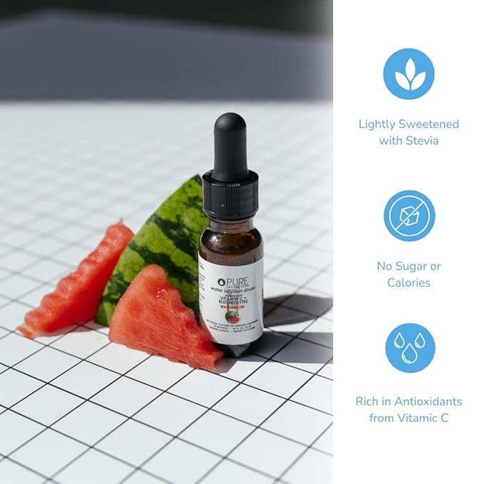 Pure Inventions - Watermelon Water Infusion Drops - Antioxidants, Vitamin C & Electrolytes - Health