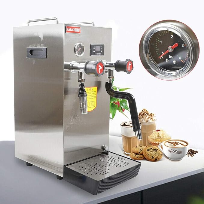2500W Professional Espresso Coffee Machine, 2.1Gal Steam Water Boiling Machine, LED Display 360°