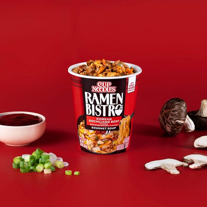 Nissin Cup Noodle Ramen Bistro, Korean Gochujang Beef, 3.1 Ounce (Pack of 6)