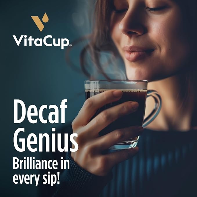 VitaCup Decaf Genius Keto Coffee Pods with MCT Oil, Turmeric and B Vitamins for Focus in Recyclable