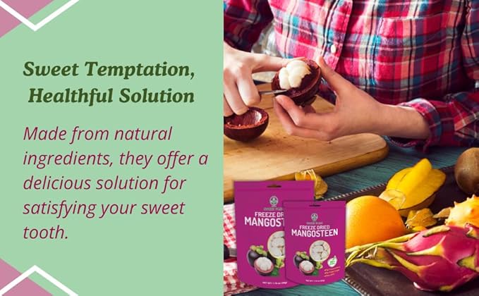 NOKKI FARM Freeze Dried Mangosteen - Healthy & Exotic Tropical Fruit Snacks, No Added Sugar or