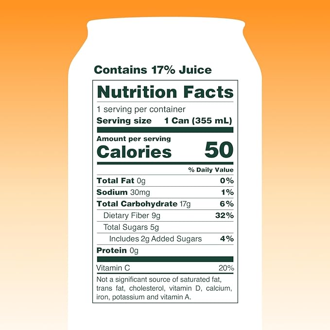 OLIPOP Prebiotic Soda Pop, Orange Cream, A New Kind of Soda Packed with Prebiotics, Fiber, and