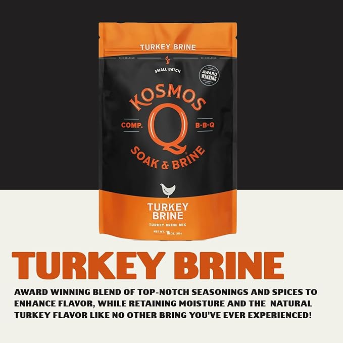 Kosmos Q Turkey Brine Soak, Brown Sugar & Worcestershire Spice Mix for Whole, Smoked, Oven Roasted