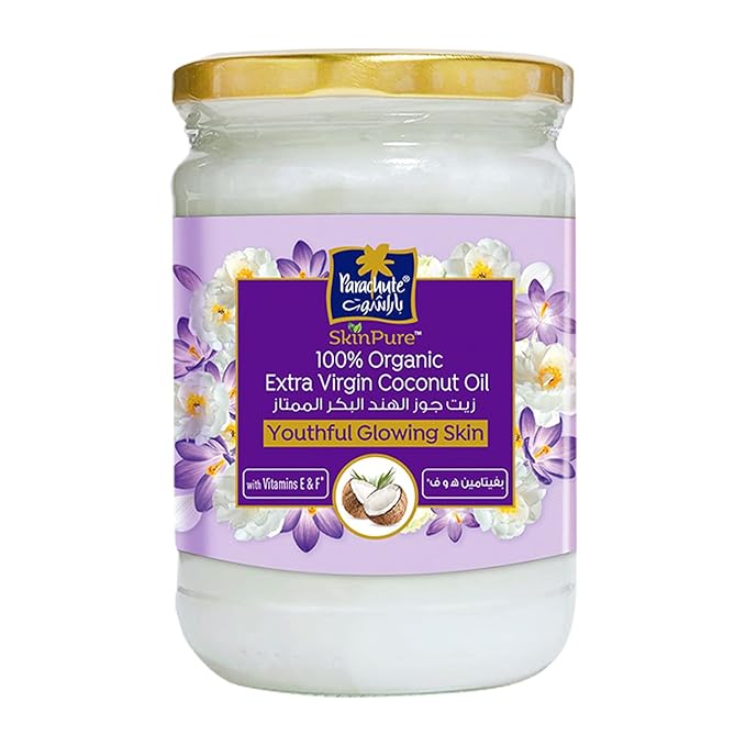 Parachute Advansed SkinPure 100% Organic Extra Virgin Coconut Oil with Vitamin E & F |Face & Body