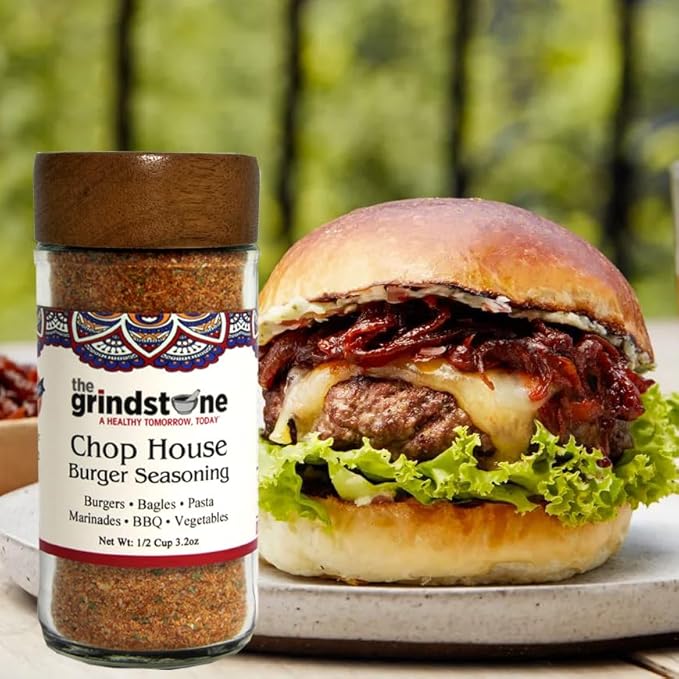 The Grindstone, Salt-Free Chop House Burger Seasoning, Spice mix for Burgers, BBQ, Veggies, Pasta