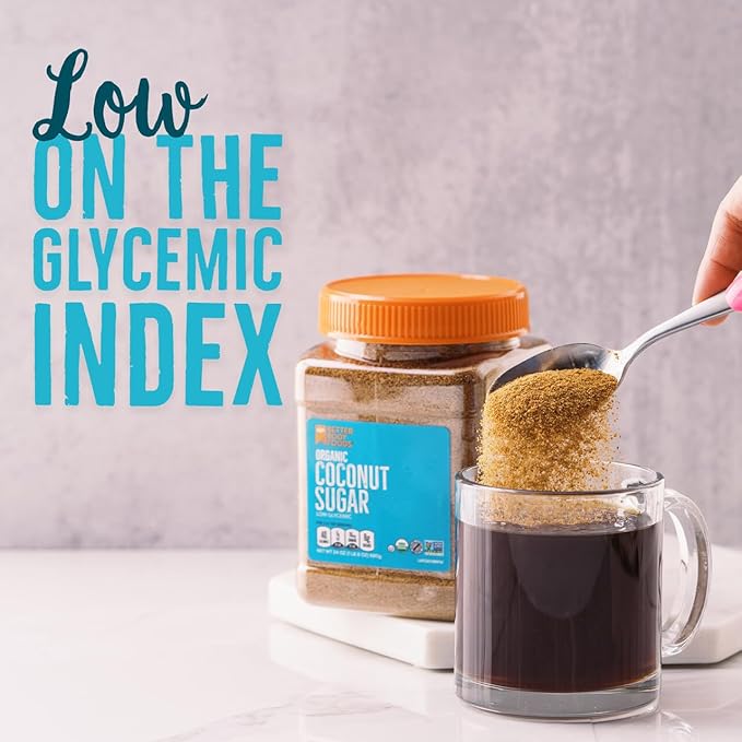 BetterBody Foods Organic Coconut Sugar, Gluten-Free, Non-GMO, Low Glycemic Sugar Substitute, 1.5